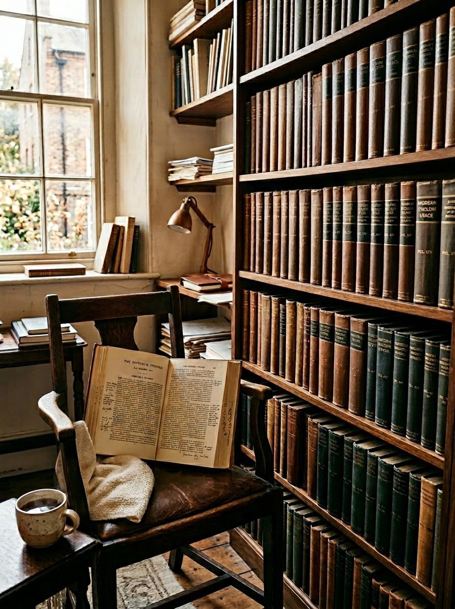 編集部が資料を整理する書斎